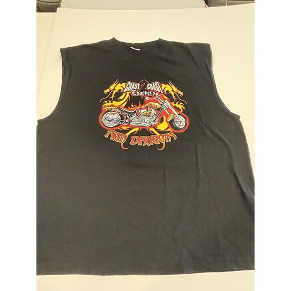 Vintage Coast 2 To Coast Choppers Twin Dragons Motorcycle T Shirt Sleeveless - Picture 1 of 15